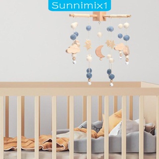 [Sunnimix1] โมบายกระดิ่งลม แบบแขวนเตียงนอน พร้อมลูกบอล ผ้าสักหลาดน่ารัก ของเล่นสําหรับเด็ก