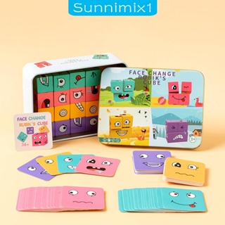 [Sunnimix1] บล็อคตัวต่อไม้ รูปใบหน้ามอนเตสซอรี่ ของเล่นสําหรับเด็ก