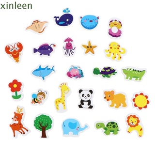 Xinleen สติกเกอร์แม่เหล็ก ลายสัตว์น่ารัก 3D ทนทาน สําหรับติดตกแต่งตู้เย็น