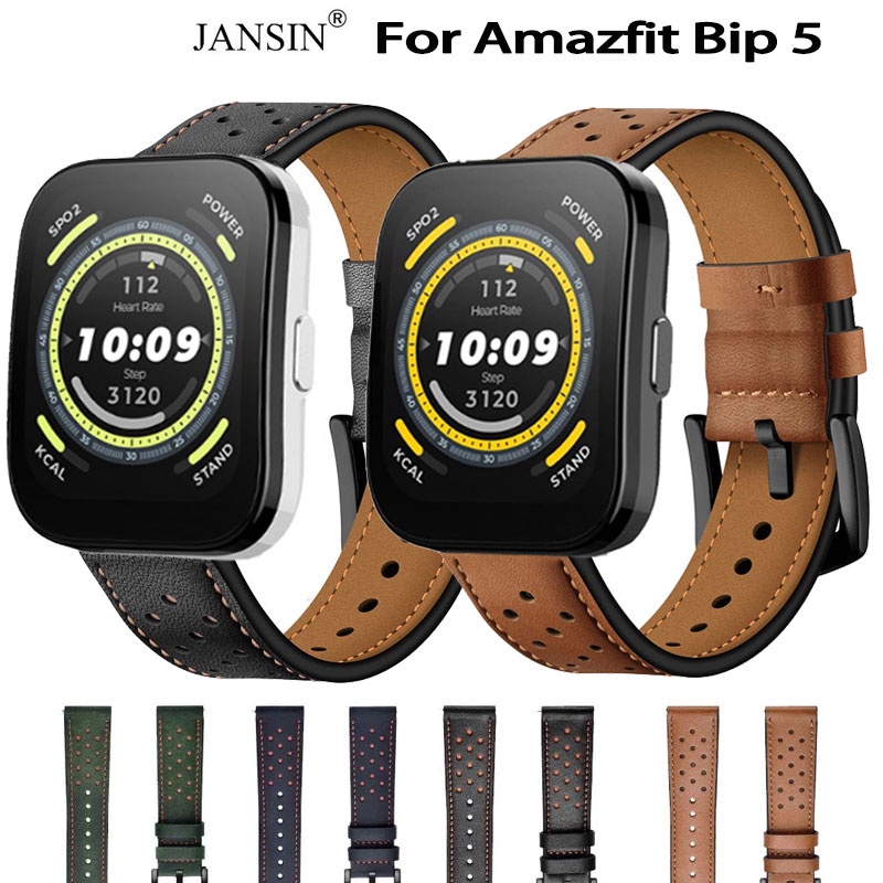 สายหนัง สำหรับ Amazfit Bip 5 สายหนังแบบใหม่ สำหรับ Amazfit Bip 5 Bip5 GPS Smart Watch สมาร์ทวอทช์