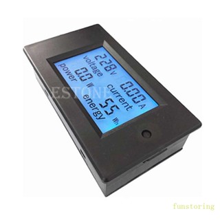 Fun AC 20A 100V LCD โวลต์ดิจิตอล แรงดันไฟฟ้า วัตต์ กระแสไฟ มิเตอร์ แอมมิเตอร์ โวลต์มิเตอร์