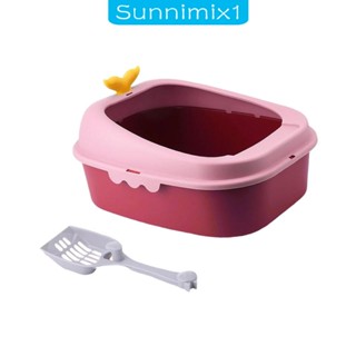 [Sunnimix1] ถาดกระบะทรายแมว แบบเปิดด้านบน สําหรับสัตว์เลี้ยง ขนาดเล็ก