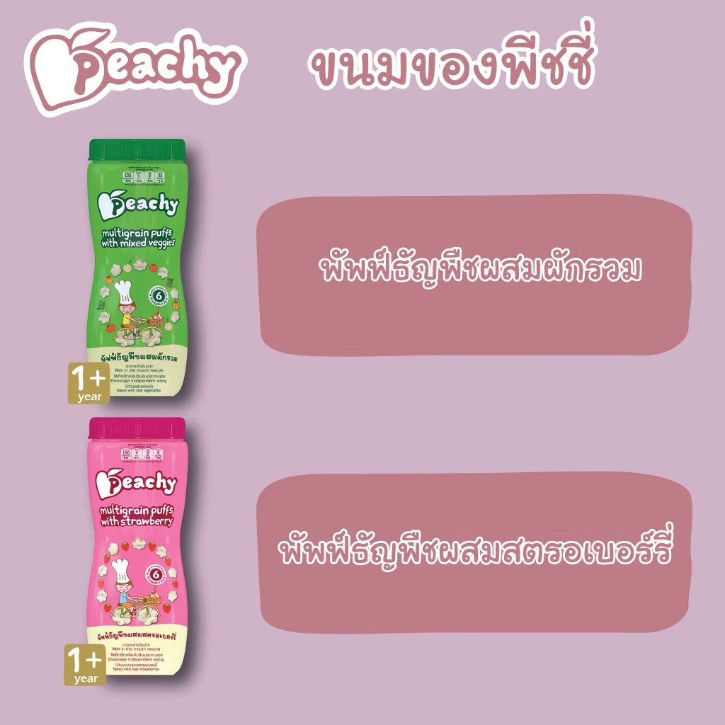 🛵ส่งด่วนตัดรอบ5โมงซื้อครบ7แถมช้อน 1 ชิ้น🛵Peachy พีชชี่ อาหารเด็ก 6 เดือน อาหารเสริมเด็ก อาหารบดเด็ก thumbnail 6