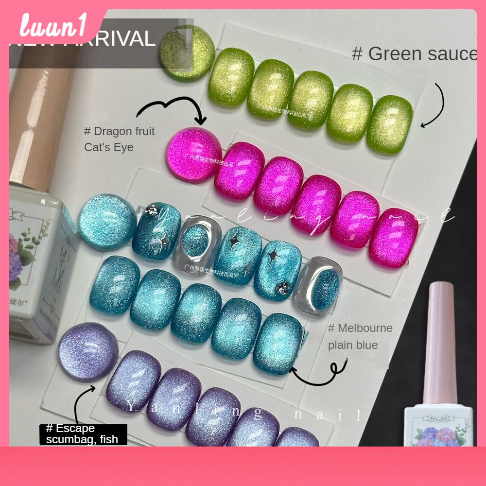 ยาทาเล็บยูวีเจลใหม่แก้วมังกรผลไม้แมวตาวิจิตรแฟลชสีฟ้าฤดูร้อนแฟชั่นบุคลิกภาพแฟลชตาแมวซอสสีเขียวฝันยาทาเล็บเจลcod