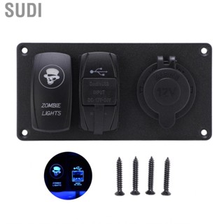 Sudi Car Switch Panel Dual USB  Easily Install Multi Purpose Protection Level IP65 for Ships RVs Buses