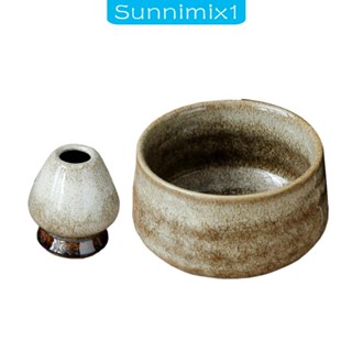 [Sunnimix1] ชามมัทฉะ และที่วางตะกร้อตีมัทฉะ เซรามิก สําหรับห้องนอน ห้องรับประทานอาหาร พิธีดั้งเดิม