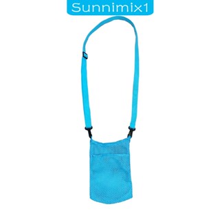 [Sunnimix1] กระเป๋าใส่ขวดน้ํา แบบตาข่าย พร้อมสายคล้องไหล่ ปรับได้ สําหรับเล่นกีฬา ปิกนิก พายเรือ เดินป่า เดิน