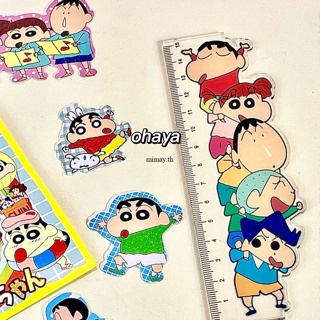 15 ซม.Crayon Shin-Chan น่ารัก Paw ไม้บรรทัดการ์ตูนอะคริลิคพลาสติกตรงวัดกฎ Bookmark เครื่องเขียน mimay