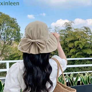 Xinleen หมวกบักเก็ต ผู้หญิง สําหรับผู้หญิง เด็กผู้หญิง พับได้ หมวกบังแดด แบบบาง หมวกกันแดด ผ้าป้องกันแสงแดด อัลตราไวโอเลต