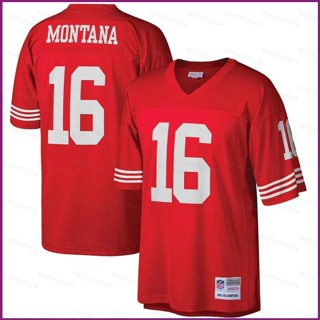 Yx NFL เสื้อยืดลําลอง แขนสั้น คอกลม พิมพ์ลาย San Francisco 49ers Joe Montana Retired Player พลัสไซซ์ สําหรับผู้ชาย เหมาะกับการเล่นกีฬา