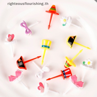 Righteousflourishs.th ใหม่ ส้อมจิ้มผลไม้ ขนมเค้ก ขนมหวาน อาหารกลางวัน เบนโตะ ลายการ์ตูนดอกไม้น่ารัก ขนาดเล็ก อุปกรณ์เสริม สําหรับตกแต่งปาร์ตี้ 6 ชิ้น