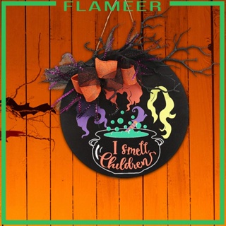 [Flameer] ป้ายไม้แขวนประตูฮาโลวีน สําหรับประตูหน้าบ้าน