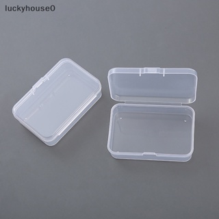 Luckyhouse0^^ กล่องพลาสติกใส ทรงสี่เหลี่ยม ขนาดเล็ก สําหรับใส่เครื่องประดับ ลูกปัด 2 ชิ้น