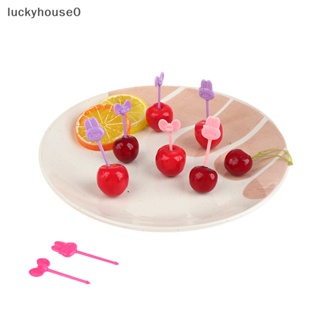 Luckyhouse0^^ ใหม่ ส้อมจิ้มผลไม้ อาหารกลางวัน รูปสัตว์ ขนาดเล็ก สําหรับเด็ก 10 ชิ้น