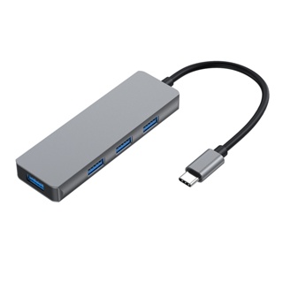 ฮับ USB 3.0 4 พอร์ต ความเร็วสูง โลหะผสมอลูมิเนียม Type-C