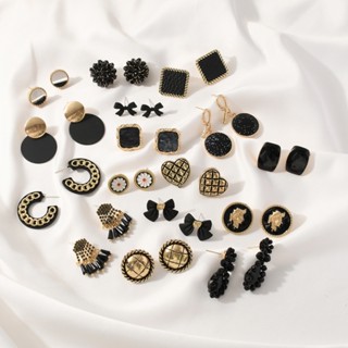 New style temperament black retro earrings online celebrity tassel earrings female earrings advanced sense wholesale S925 silver needle