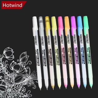 Hotwind ปากกาไฮไลท์ 0.8 มม. สีขาว ทอง เงิน หลากสี สําหรับวาดภาพ ร่างภาพ การ์ดอวยพร เครื่องเขียน R1V6