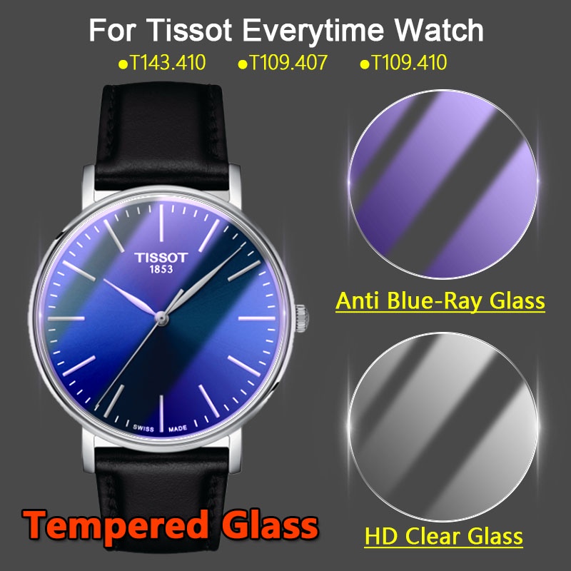 ฟิล์มกระจกนิรภัยกันรอยหน้าจอ 9H ใสมาก กันแสงสีฟ้า สําหรับ Tissot Everytime Watch T143.410 T109.410 T109.407 2.5D