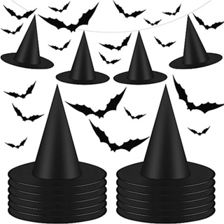 1pc Halloween Witch Hats Adult Kids Black Witch Hats Masquerade Wizard Costume Cosplay Props Party Decoration