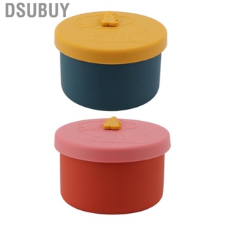 Dsubuy Storage Container  Odorproof Lunch Box Silicone Round Shape Sealed Design for Camping School