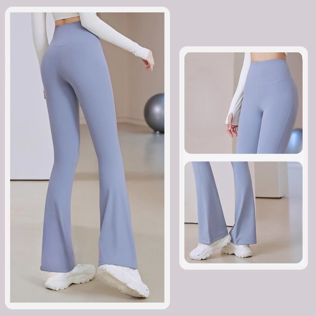 กางเกงออกกำลังกายขายาว ทรงขาม้า เอวสูง เก็บพุง ผ้ายืดหยุ่น Size S-3XL thumbnail 3