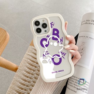 2อิน1 เคสโทรศัพท์คลื่น สำหรับไอโฟน 11 12 13 14 15 pro max 7 8 plus XR X XS MAX SE กันกระแทกนุ่มโปร่งใสคำภาษาอังกฤษสีม่วง