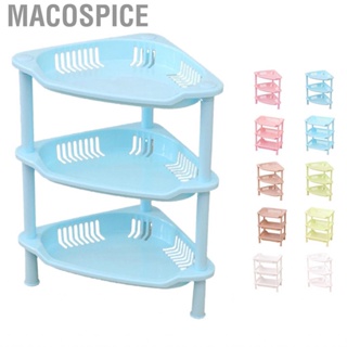 Macospice 3 Layers Bathroom Standing Shelf Stand PP Land Installation Rack Storage Shelves for Kitchen