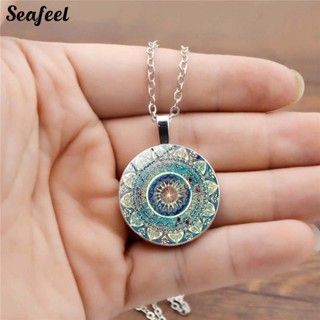 Sefl2.K Mandala ชุดเครื่องประดับ สร้อยคอ และต่างหู ลายดอกไม้ ทนต่อการสึกหรอ ของขวัญวันเกิด วาเลนไทน์ มิตรภาพ