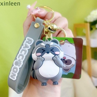 Xinleen เคสหูฟัง โลหะผสม ลายแรคคูน สร้างสรรค์ สําหรับกระเป๋าเป้สะพายหลัง