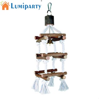 Lumiparty ของเล่นบันไดไม้ พร้อมกระดิ่ง สําหรับสัตว์เลี้ยง นกแก้ว