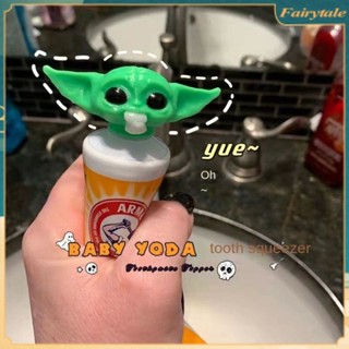 ❀ น่ารัก Yoda ยาสีฟัน Squeezer เด็ก Yoda รูปการ์ตูนของเล่นการ์ตูน Star Wars ตลก Tricky Kawaii รุ่นอุปกรณ์ห้องน้ำเด็กของขวัญ