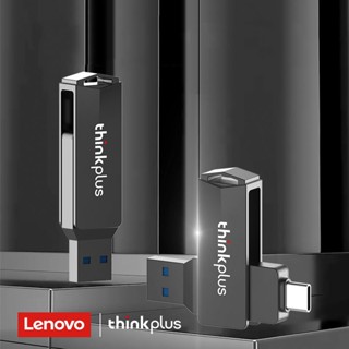 แฟลชไดรฟ์ Lenovo USB 3.0 OTG Type-C 2 In 1 ความเร็วสูง 32 64 128 256GB หน่วยความจําปากกา Pendrive Type-C อะแดปเตอร์โลหะ U Disk