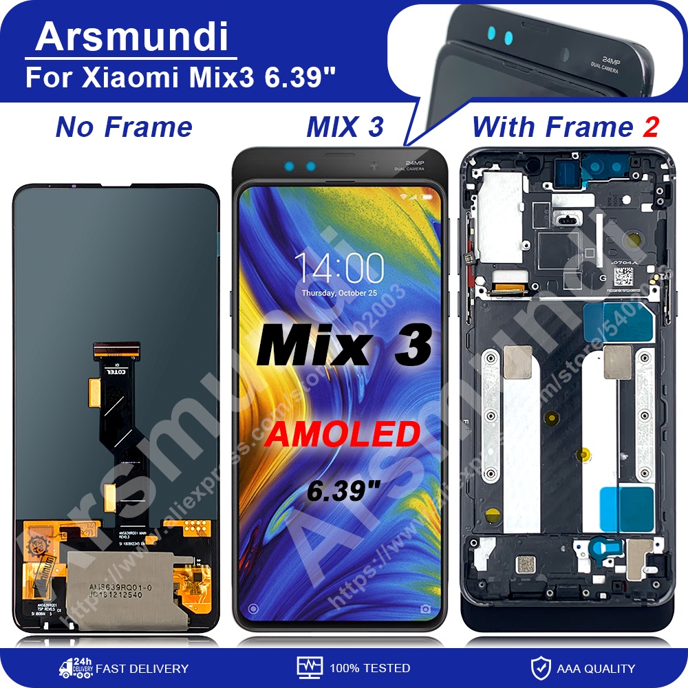 Oled หน้าจอสัมผัสดิจิทัล LCD 6.39 นิ้ว สําหรับ Xiaomi Mi Mix 3 Mix3 Mi Mix3 M1810E5A M1810E5GG