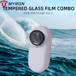 Myron ฟิล์มกระจกนิรภัย HD อุปกรณ์เสริม สําหรับ Insta360 GO 2 2 ชิ้น