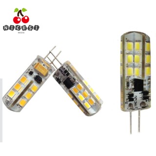 Nicesi หลอดไฟโคมไฟระย้า G4 LED COB พลาสติก มุม 360 องศา 12V G4 10 ชิ้น