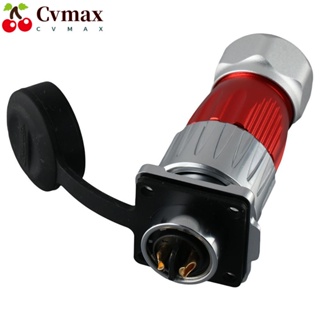 Cvmax ตัวเชื่อมต่อพาวเวอร์ซัพพลาย โลหะผสมสังกะสี กันน้ํา สีเงิน PBT DH-20 IP67