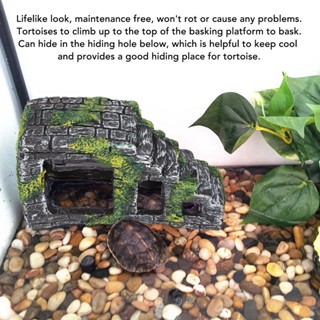 I Home Store เต่า Basking Platform ประดิษฐ์เรซิ่นแพลตฟอร์มบันไดสำหรับ Terrarium จิ้งจกกบงูตุ๊กแกเครื่องประดับ