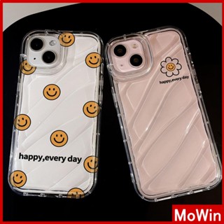 Mowin - เข้ากันได้สำหรับ เคสไอโฟน เคสไอโฟน11 เคส iphone 11 กรณีระลอกน้ำ CLEAR Case TPU กันกระแทกนุ่มโปร่งใสเรียบง่ายดอกไม้หน้ายิ้มใช้งานร่วมกับ iPhone 13 PRO MAX 12 PRO MAX 11 XR XS 7 8 PLUS