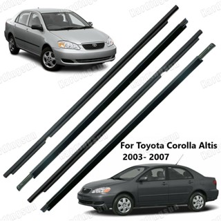 แถบพลาสติกซีลหน้าต่างรถยนต์ สีดํา สําหรับ TOYOTA corolla altis 2001-2007