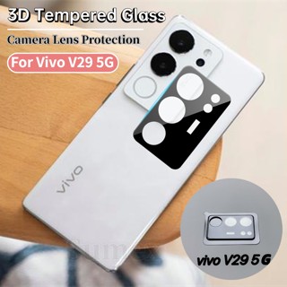 ฟิล์มกระจกนิรภัยกันรอยหน้าจอ ป้องกันกล้อง 3D สีดํา สําหรับ Vivo V29 2023 Vivov29 5G Vevo V27 Pro V2250 V2230 V2231 V27E V2237 4G