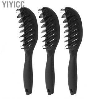 Yiyicc 9 Rows Hair Brush  Prevent Damage Comfortable Grip Quickly Drying Styling Scalp  3pcs for Salon Use