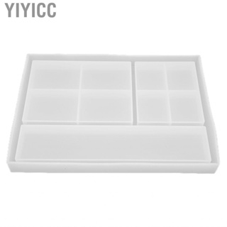 Yiyicc DIY Crystal Epoxy Tray Mold Reusable Easy To Demold Multi Grid Jewelry Box