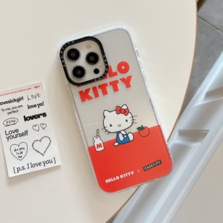 Casetify เคสโทรศัพท์มือถือแบบนิ่ม กันกระแทก ลายเฮลโลคิตตี สีดํา สําหรับ iPhone 14 13 12 11 Pro Max