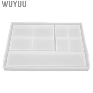 Wuyuu DIY Crystal Epoxy Tray Mold Reusable Easy To Demold Multi Grid Jewelry Box