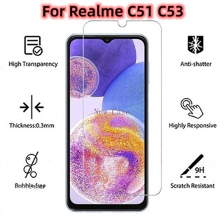 ฟิล์มกระจกนิรภัยกันรอยหน้าจอ แบบใส HD สําหรับ Realme C51 C 51 C53 RealmeC51 RealmeC53 4G 2023 1-3 ชิ้น