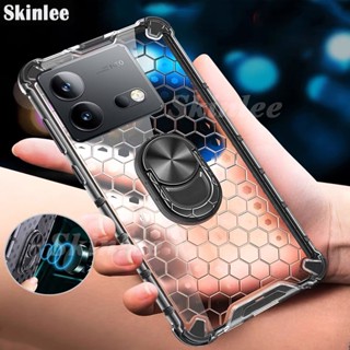 เคสโทรศัพท์มือถือ แบบใส ลายรังผึ้ง พร้อมแหวนขาตั้ง สําหรับ VIVO iQOO Neo 8 7 Pro iQOO Neo8 Neo7 Pro