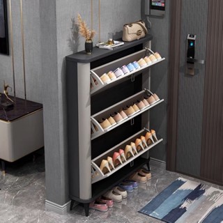 shoe cabinet ตู้รองเท้า ที่ใส่รองเท้า บานพับ มินิมอล อเนกประสงค์ มีของในไทย