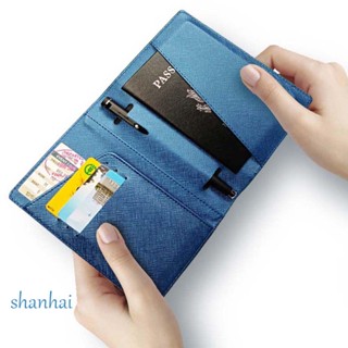 Shanhai เคสใส่หนังสือเดินทาง บัตรเครดิต บัตรประจําตัวประชาชน บัตรประจําตัวประชาชน แฟชั่น แบบพกพา