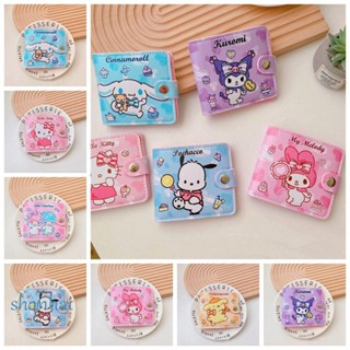 Shanhai Kuromi กระเป๋าสตางค์ กระเป๋าใส่เหรียญ หนัง Pu ลาย Melody Cinnamoroll แบบพกพา สําหรับผู้หญิง