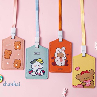 Shanhai กระเป๋าใส่บัตรเครดิต ลายการ์ตูนน่ารัก พร้อมสายคล้อง สําหรับนักเรียน